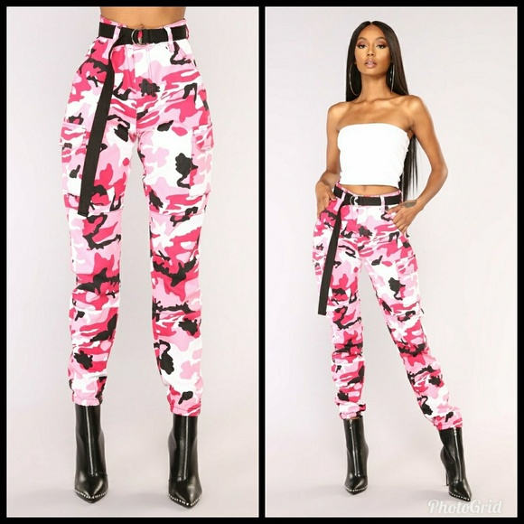 fashion nova pink camo pants